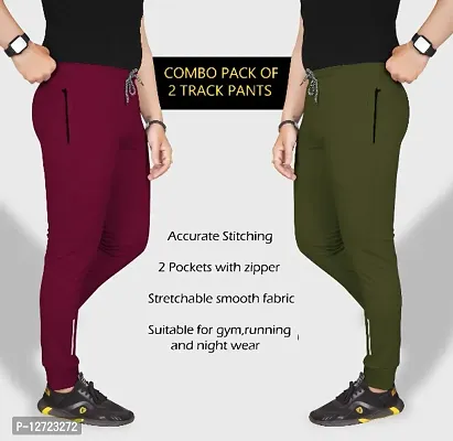 Classic Polyester Solid Track Pants for Men-thumb3