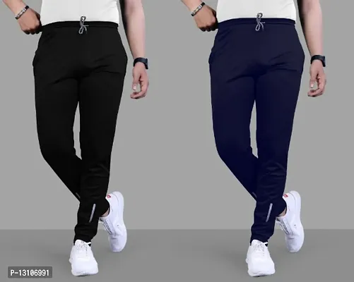 Multicoloured Polyester Regular Track Pants For Men