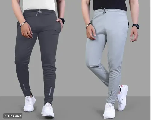 Multicoloured Polyester Regular Track Pants For Men