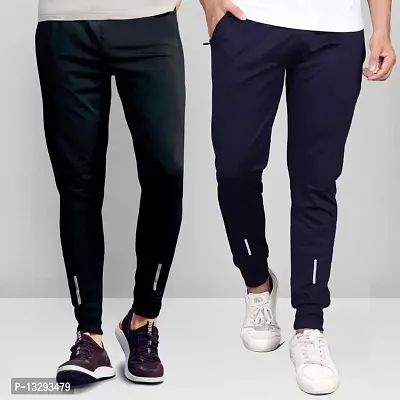 Multicoloured Polyester Regular Track Pants For Men