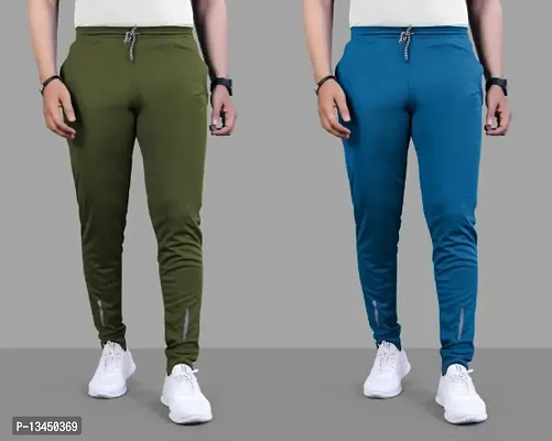 Multicoloured Polyester Regular Track Pants For Men