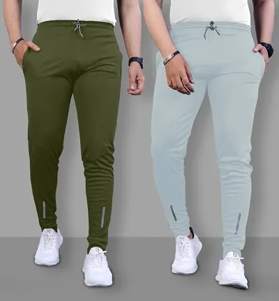 Stylish Blend Regular Track Pants For Men Pack Of 2