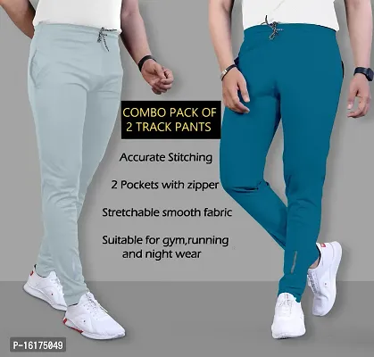 Classic Polyester Solid Track Pants for Men, Pack of 2-thumb3