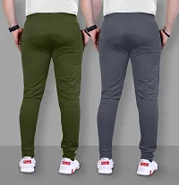 Classic Polyester Solid Track Pants for Men, Pack of 2-thumb1