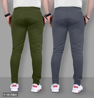 Classic Polyester Solid Track Pants for Men, Pack of 2-thumb2