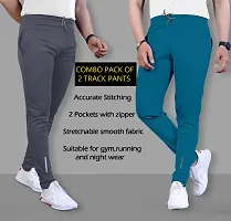 Classic Polyester Solid Track Pants for Men, Pack of 2-thumb2