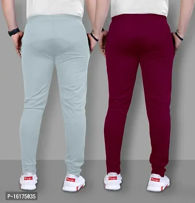 Classic Polyester Solid Track Pants for Men, Pack of 2-thumb3