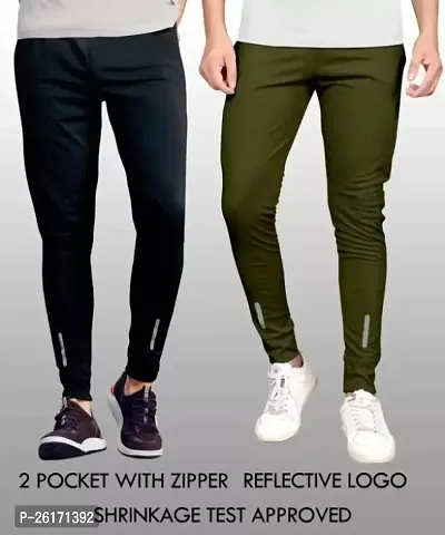 pack of 2 solid men black and olive combo track pants for men | track pants for men | track pants