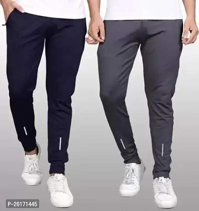 Classic Silk Track Pants For Men Pack of 2-thumb0