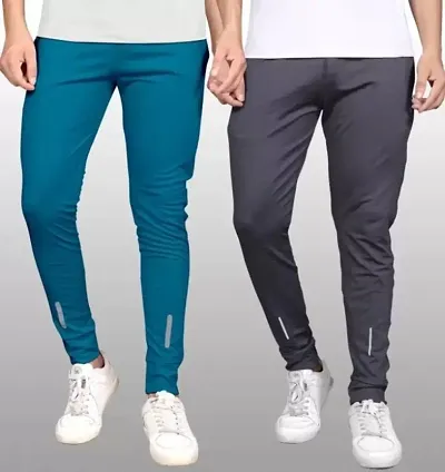 Stylish Multicoloured Lycra Track Pant For Men Pack Of 2