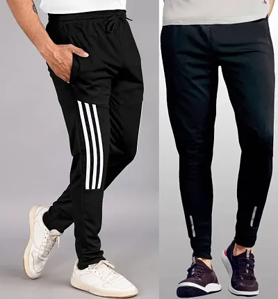 Classic Solid Track Pants for Men, Pack of 2