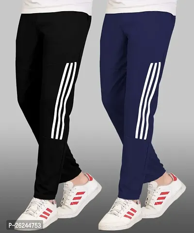 Classic Polyester Spandex Solid Track Pants for Men, Pack of 2-thumb0