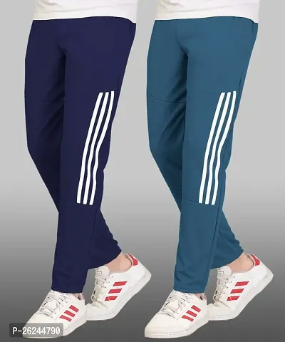 Classic Polyester Spandex Solid Track Pants for Men, Pack of 2-thumb0