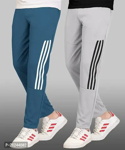 Classic Polyester Spandex Solid Track Pants for Men, Pack of 2