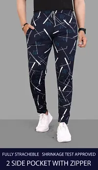 Solid men black and blue color combo track pants for men | men track pants | track pants-thumb1