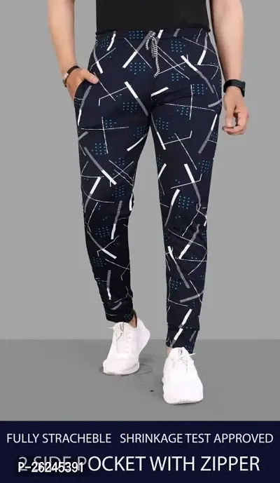 Solid men black and blue color combo track pants for men | men track pants | track pants-thumb2