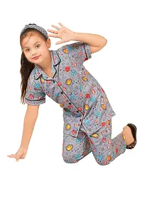 Stylish cotton blend printed night suit sets-thumb3