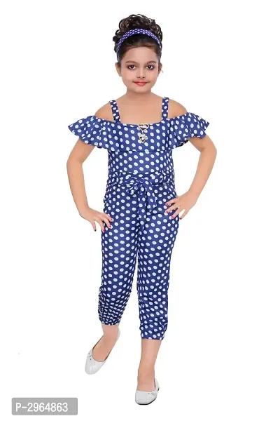 Girl's Printed Polyester Basic Jumpsuit-thumb0