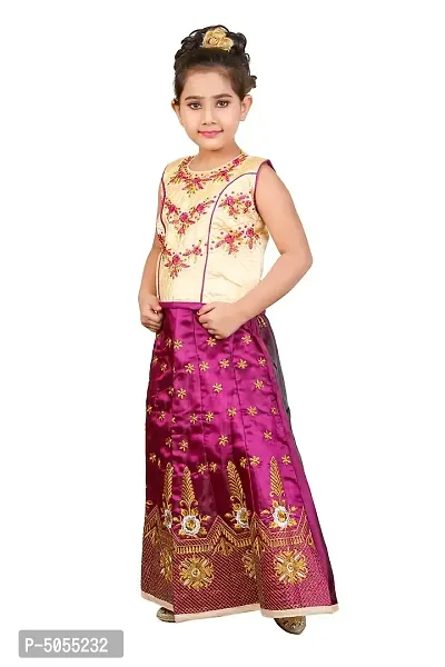 Stylish Art Silk Pink Embroidered Sleeveless Lehenga Choli Set-thumb2