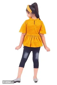 Girls Fancy Top and Jeans Set-thumb1