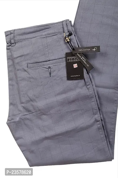 Smart strechable self-design trousers for Men-thumb2