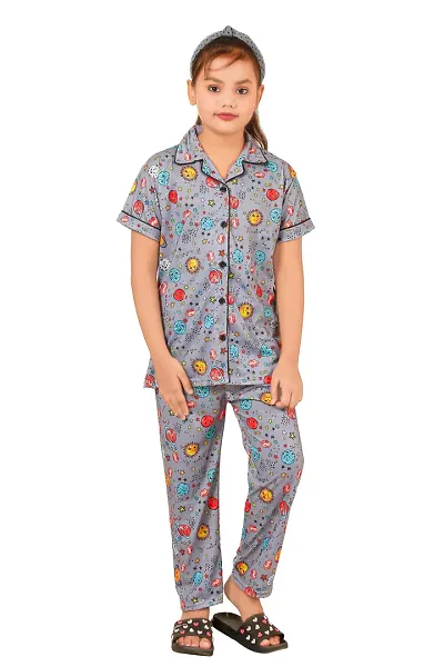 Girls Trendy Printed Cotton Nightsuits