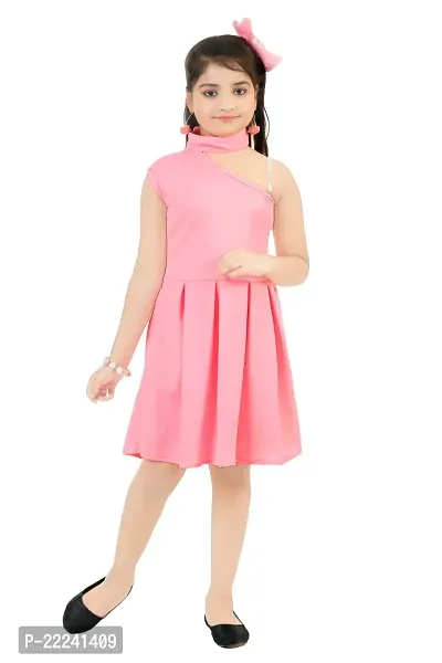 Girls stylish solid dress/frock-thumb0