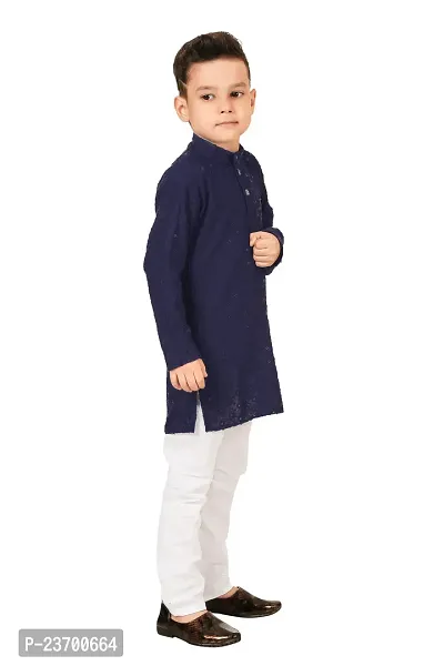 Stylish chikankari kurta pyjama set for boys-thumb3
