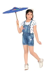 Fashionable Denim Dungarees for girls-thumb2