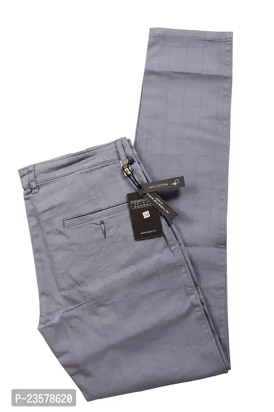 Smart strechable self-design trousers for Men-thumb0