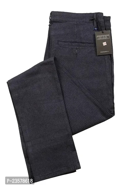 Smart strechable self-design trousers for Men-thumb0