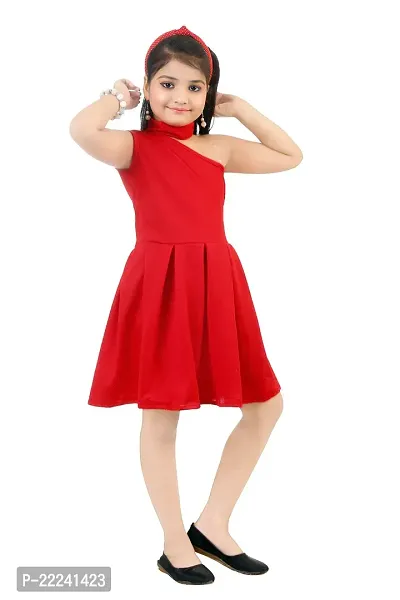 Girls stylish solid dress/frock-thumb3