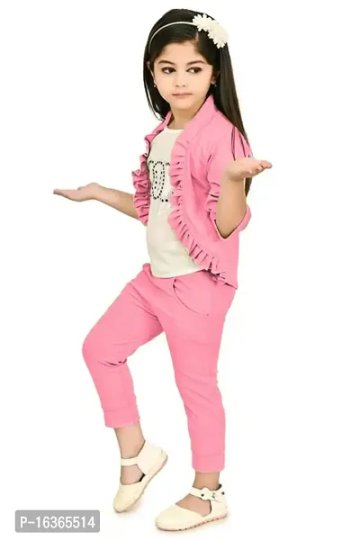 Girls solid party wear top and bottom set-thumb2