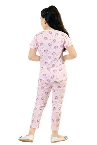 Burbn Girls Printed Cotton Nightsuit set-thumb1