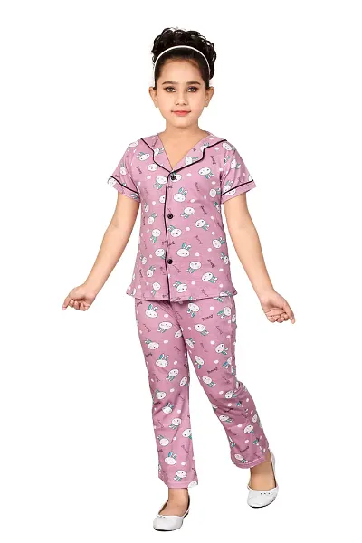 Girls Trendy Night suits Printed Cotton