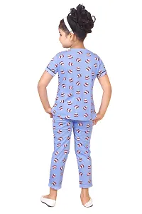 Burbn Girls Printed Cotton Nightsuit set-thumb2