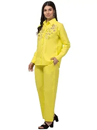 Stylish Yellow Cotton Embroidered Co-Ords Sets For Women-thumb3