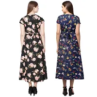 Stylish Multicoloured Crepe Dress For Women Pack Of 2-thumb3