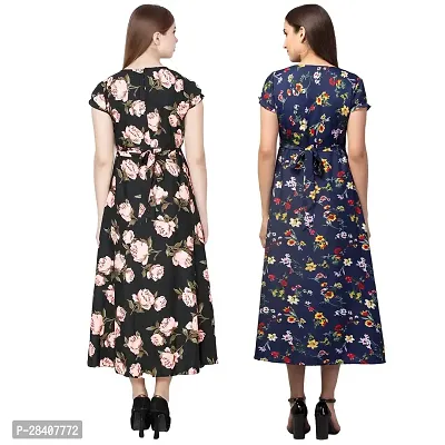 Stylish Multicoloured Crepe Dress For Women Pack Of 2-thumb4