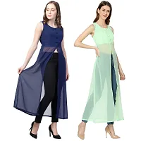 Stylish Multicoloured Georgette Dress For Women Pack Of 2-thumb2