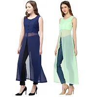 Stylish Multicoloured Georgette Dress For Women Pack Of 2-thumb1