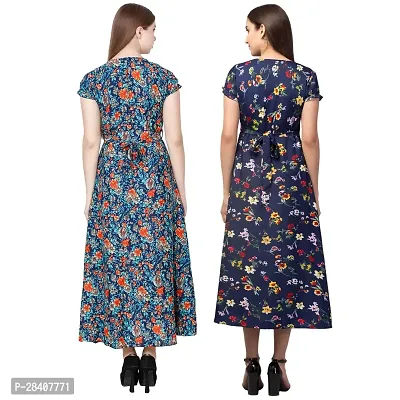 Stylish Multicoloured Crepe Dress For Women Pack Of 2-thumb4