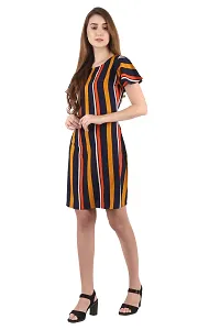 Stylish Multicoloured crepe Striped  Dress For Women-thumb2
