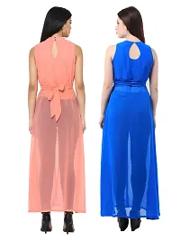 Stylish Multicoloured Georgette Dress For Women Pack Of 2-thumb2