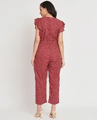 Stylish Maroon Crepe Printed Basic Jumpsuit For Women-thumb4