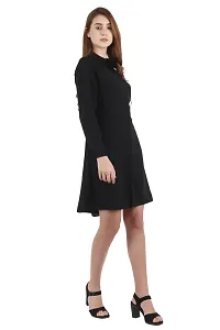 Stylish Black Viscose Solid  Dress For Women-thumb1