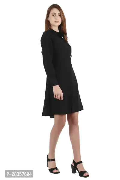 Stylish Black Viscose Solid  Dress For Women-thumb2