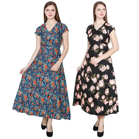 Stylish Crepe Dress For Women Pack Of 2