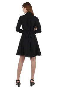 Stylish Black Viscose Solid  Dress For Women-thumb3