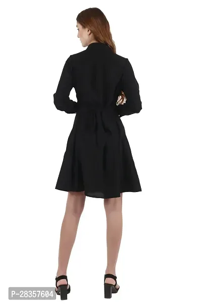 Stylish Black Viscose Solid  Dress For Women-thumb4